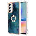 For Samsung Galaxy A05s Electroplating Marble Dual-side IMD Phone Case with Ring(Green 017)