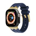 AP Silicone Watch Band For Apple Watch 8 41mm(Gold Blue)