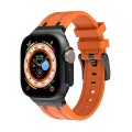 AP Silicone Watch Band For Apple Watch 8 45mm(Black Orange)