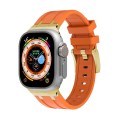 AP Silicone Watch Band For Apple Watch 7 45mm(Gold Orange)