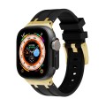 AP Silicone Watch Band For Apple Watch 6 44mm(Gold Black)