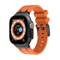 AP Silicone Watch Band For Apple Watch 6 44mm(Black Orange)