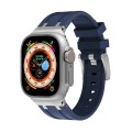 AP Silicone Watch Band For Apple Watch 4 40mm(Silver Blue)