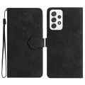 For Samsung Galaxy A32 4G Flower Embossing Pattern Leather Phone Case(Black)