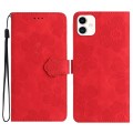 For Samsung Galaxy A05 Flower Embossing Pattern Leather Phone Case(Red)
