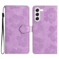 For Samsung Galaxy S24+ 5G Flower Embossing Pattern Leather Phone Case(Purple)
