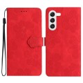 For Samsung Galaxy S24+ 5G Flower Embossing Pattern Leather Phone Case(Red)