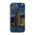 For iPhone 15 Pro Max Precise Hole Oil Painting Pattern PC Phone Case(Castle)