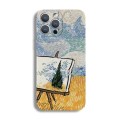 For iPhone 15 Pro Max Precise Hole Oil Painting Pattern PC Phone Case(Landscape Painting)