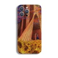 For iPhone 15 Pro Max Precise Hole Oil Painting Pattern PC Phone Case(Architectural Painting)