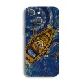For iPhone 15 Plus Precise Hole Oil Painting Pattern PC Phone Case(Boating)