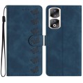 For Honor 90 Pro Seven Butterflies Embossed Leather Phone Case(Blue)
