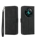 For Realme 12+ Dierfeng Dream Line TPU + PU Leather Phone Case(Black)