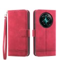For Realme 12+ Dierfeng Dream Line TPU + PU Leather Phone Case(Red)