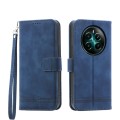 For Realme 12+ Dierfeng Dream Line TPU + PU Leather Phone Case(Blue)