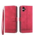 For Samsung Galaxy A05 Dierfeng Dream Line TPU + PU Leather Phone Case(Red)