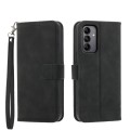 For Samsung Galaxy A05s Dierfeng Dream Line TPU + PU Leather Phone Case(Black)
