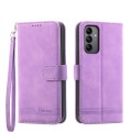 For Samsung Galaxy A05s Dierfeng Dream Line TPU + PU Leather Phone Case(Purple)