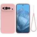 For Google Pixel 9 Pure Color Liquid Silicone Shockproof Phone Case(Pink)