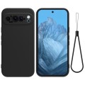 For Google Pixel 9 Pure Color Liquid Silicone Shockproof Phone Case(Black)