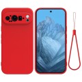For Google Pixel 9 Pro Pure Color Liquid Silicone Shockproof Phone Case(Red)
