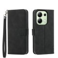 For Xiaomi Redmi Note13 4G Dierfeng Dream Line TPU + PU Leather Phone Case(Black)