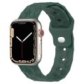 Football Texture Silicone Watch Band For Apple Watch 8 41mm(Pine Green)