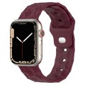 Football Texture Silicone Watch Band For Apple Watch SE 2022 44mm(Wine Red)