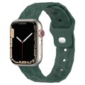 Football Texture Silicone Watch Band For Apple Watch 9 41mm(Pine Green)