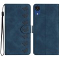 For Samsung Galaxy A03 Core Seven Butterflies Embossed Leather Phone Case(Blue)