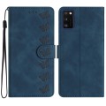 For Samsung Galaxy A41 Seven Butterflies Embossed Leather Phone Case(Blue)