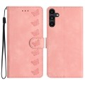 For Samsung Galaxy A05s Seven Butterflies Embossed Leather Phone Case(Pink)