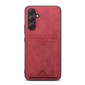 For Samsung Galaxy A14 5G Denior PU Back Cover Card Slot Holder Phone Case(Red)