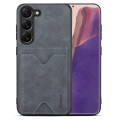 For Samsung Galaxy S24+ 5G Denior PU Back Cover Card Slot Holder Phone Case(Grey)