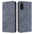 For Samsung Galaxy S20+ Ethnic Embossed Adsorption Leather Phone Case(Grey)