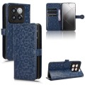 For Xiaomi 14 Pro Honeycomb Dot Texture Leather Phone Case(Blue)