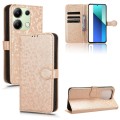 For Xiaomi Redmi Note 13 4G Honeycomb Dot Texture Leather Phone Case(Gold)