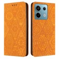 For Xiaomi Redmi Note 13 Pro Ethnic Embossed Adsorption Leather Phone Case(Yellow)