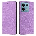For Xiaomi Redmi Note 13 Pro Ethnic Embossed Adsorption Leather Phone Case(Purple)