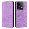 For Xiaomi Redmi Note 13 Ethnic Embossed Adsorption Leather Phone Case(Purple)