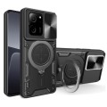 For Xiaomi 13T / Redmi K60 Ultra CD Texture Sliding Camshield Magnetic Holder Phone Case(Black)