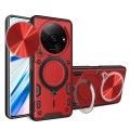 For Xiaomi Redmi A3 CD Texture Sliding Camshield Magnetic Holder Phone Case(Red)