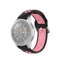 For Samsung Galaxy Watch 46mm / Gear S3 Universal Sports Two-tone Silicone Watch Band(Black Pink)