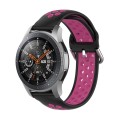 For Samsung Galaxy Watch 46mm / Gear S3 Universal Sports Two-tone Silicone Watch Band(Black+Rose Red