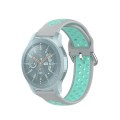 For Samsung Galaxy Watch 46mm / Gear S3 Universal Sports Two-tone Silicone Watch Band(Grey Green)