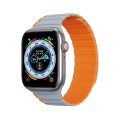 DUX DUCIS Magnetic Silicone Watch Band For Apple Watch 8 41mm(Grey Orange)