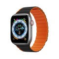 DUX DUCIS Magnetic Silicone Watch Band For Apple Watch SE 40mm(Black Orange)