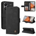 For Xiaomi Redmi Note13 Pro+ 5G Global Skin Feel Life Tree Metal Button Leather Phone Case(Black)