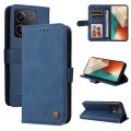 For Xiaomi Redmi Note13 5G Global Skin Feel Life Tree Metal Button Leather Phone Case(Blue)