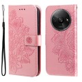 For Xiaomi Redmi A3 7-petal Flowers Embossing Leather Phone Case(Rose Gold)